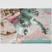 Papier Mousseline Chat gothique Whimsical Gargoyle Découpage (Recto)