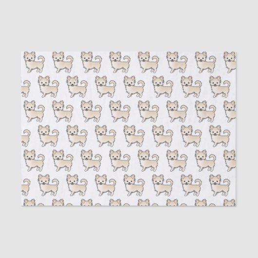 Papier Mousseline Chat longue crème Chihuahua mignonne Chien Motif (Recto)