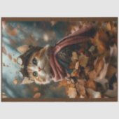 Papier Mousseline Chat Migné Réfléchi En Automne Feuilles S6 Découpa (Recto)