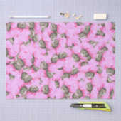 Papier Mousseline Chat mignon dans un Motif Casquette rose (Artisanat)