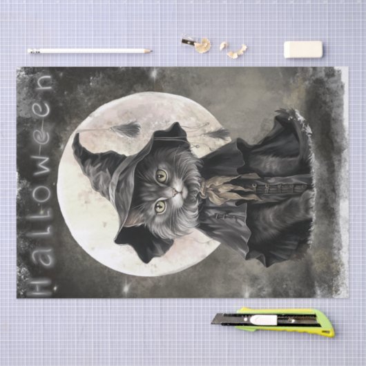 Papier Mousseline Chat mystique (Artisanat)