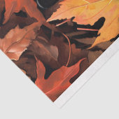 Papier Mousseline Chat noir à l'automne Feuilles 1 papier découpage (Détail)