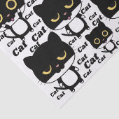 Papier Mousseline Chat noir amusant avec les grands yeux (Détail)