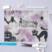 Papier Mousseline Chat noir de fête d'Halloween Diable Citrouille Ch (Artisanat)