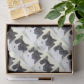 Papier Mousseline Chat noir et blanc (Cadeau)