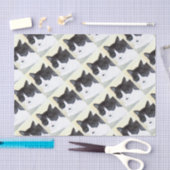 Papier Mousseline Chat noir et blanc (Artisanat)
