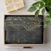 Papier Mousseline Chat noir et cimetière gothique Halloween (Cadeau)