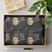Papier Mousseline Chat noir et Motif de la lanterne Jack-O' Hallowee (Cadeau)