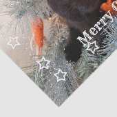 Papier Mousseline Chat noir Joyeux Noël, Découpage (Détail)