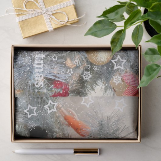 Papier Mousseline Chat noir Joyeux Noël, Découpage (Cadeau)