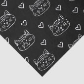 Papier Mousseline Chat noir Kitten Motif sans couture (Détail)