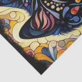 Papier Mousseline Chat noir Kitty Floral Whimsal Decoupage (Détail)