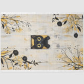 Papier Mousseline Chat noir mignon Kitten Cachet Peeking AQ6 Découpa (Recto)