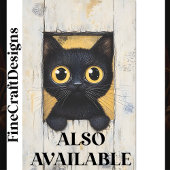 Papier Mousseline Chat noir mignon Kitten Cachet Peeking AQ6 Découpa