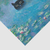 Papier Mousseline Chat noir nager dans les nymphes d'eau Découpage (Détail)
