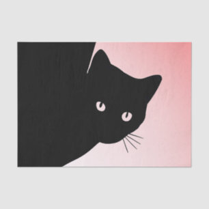 Papier Mousseline Chat noir Sly Joyeux Anniversaire Année et nom