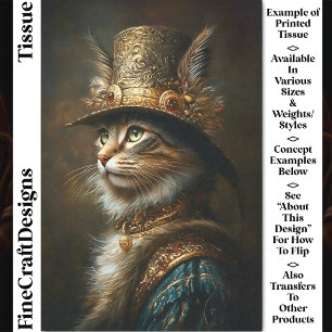 Papier Mousseline Chat opulent steampunk victorien CS3 découpage