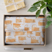 Papier Mousseline Chat orange (Cadeau)