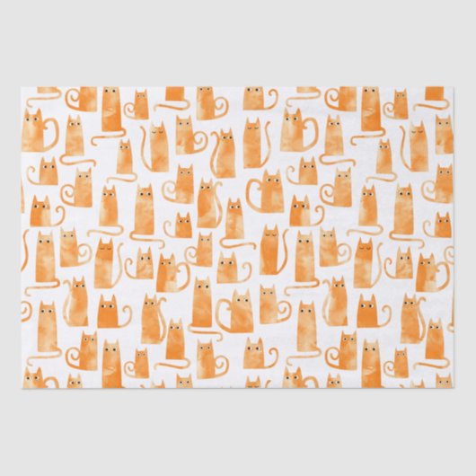 Papier Mousseline Chat orange (Recto)