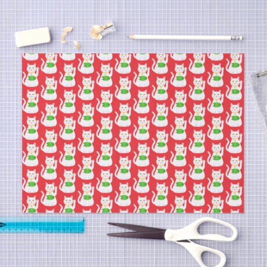 Papier Mousseline Chat Oriental Lucky Patterned (Artisanat)