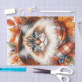 Papier Mousseline Chat Ragdoll À L'Automne Avec Feuilles Automnes (Artisanat)
