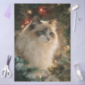 Papier Mousseline Chat Ragdoll Noël Découpage (Artisanat)