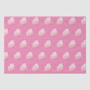 Papier Mousseline Chat rose