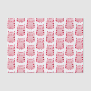 Papier Mousseline Chat rose blanc mignon Anniversaire