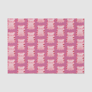 Papier Mousseline Chat rose mignon Joyeux anniversaire