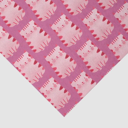 Papier Mousseline Chat rose mignon Joyeux anniversaire (Détail)