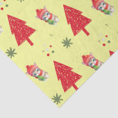 Papier Mousseline Chat rouge Père Noël Xmas arbre motif transparent (Détail)