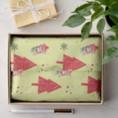 Papier Mousseline Chat rouge Père Noël Xmas arbre motif transparent (Cadeau)