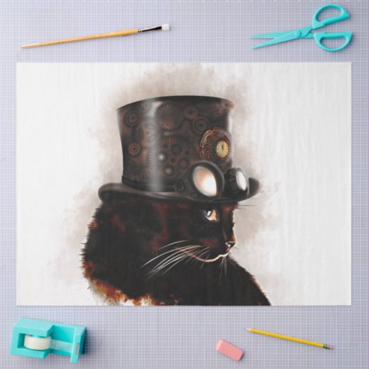 Papier Mousseline Chat Steampunk (Artisanat)