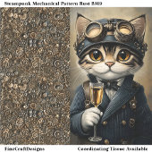 Papier Mousseline Chat Steampunk Avec Champagne AG8Z Découpage