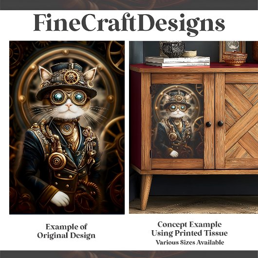 Papier Mousseline Chat Steampunk En Forme Uniforme G4R Découpage