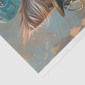 Papier Mousseline Chat Steampunk turquoise avec découpage Casquette  (Détail)