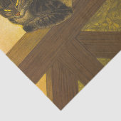 Papier Mousseline chat sur la clôture peinture vintage (Détail)