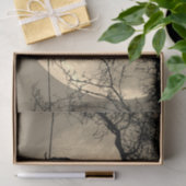 Papier Mousseline Chat sur une Pleine lune de fil (Cadeau)