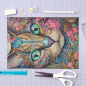 Papier Mousseline Chat tabby abstrait moderne (Artisanat)