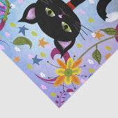 Papier Mousseline Chat Tuxedo Noir Et Blanc Dans Un Jardin (Détail)