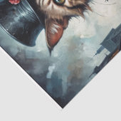 Papier Mousseline Chat Vampire victorien - Découpage - (Détail)