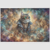 Papier Mousseline Chat vapeur gothique Voyage céleste Découpage (Recto)