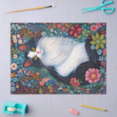 Papier Mousseline Chat Whimsical Tuxedo avec Découpage Fleur sauvage (Artisanat)