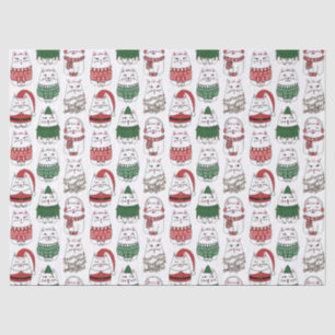 Papier Mousseline Chat X-mas mignon et drôle