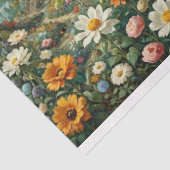 Papier Mousseline Château alpin avec prés fleuris (Détail)