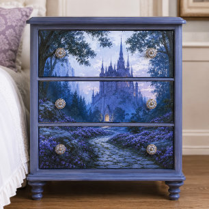 Papier Mousseline Château de fantaisie gothique bleu de porte découp