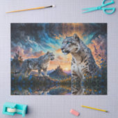 Papier Mousseline Château de Leopard de Neige Levée de soleil réflex (Artisanat)