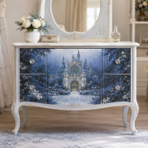 Château découpé bleu au clair de lune