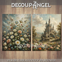 Château et fleurs 2designs -Découpage-