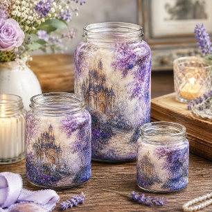 Papier Mousseline Château Fantastique en Découpage Aquarelle Violett